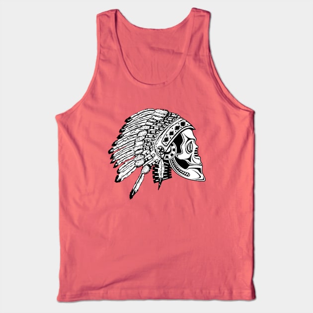 Robot Chief - Native American Indian Headdress Tank Top by Barn Shirt USA